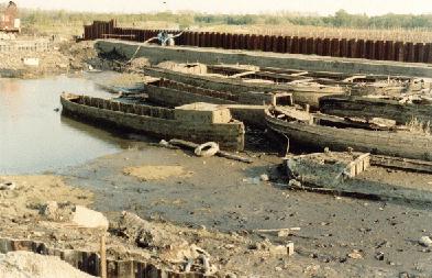 Basin drained for redevelopment