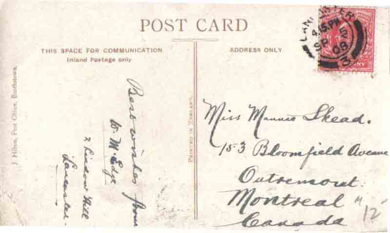 Reverse of postcard